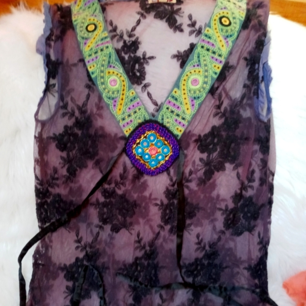 Free People Plum Lace Top M